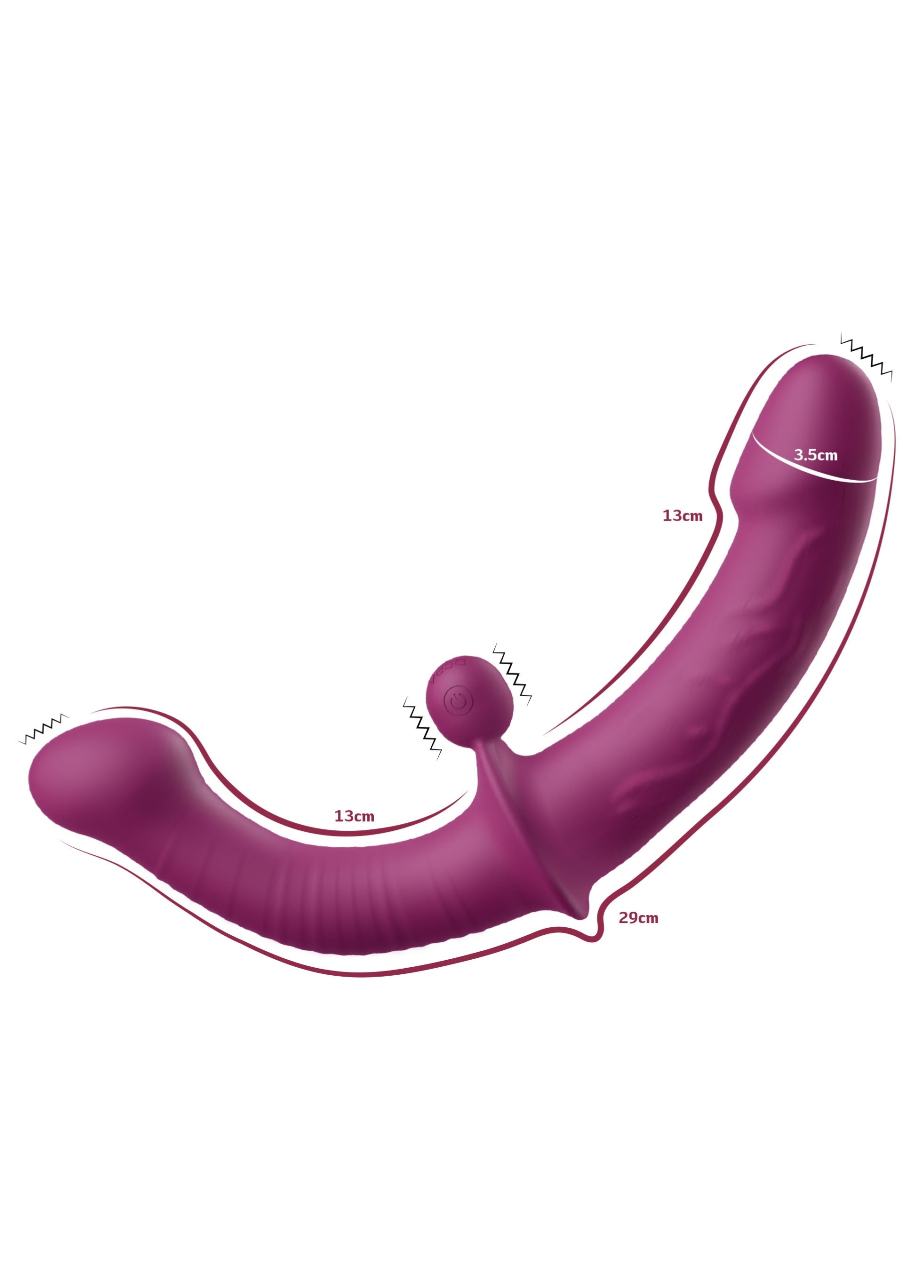 She.E.O Dual-Sided G-Spot Couples Silicone Rechargeable Wireless Vibrator – Purple - Image 4