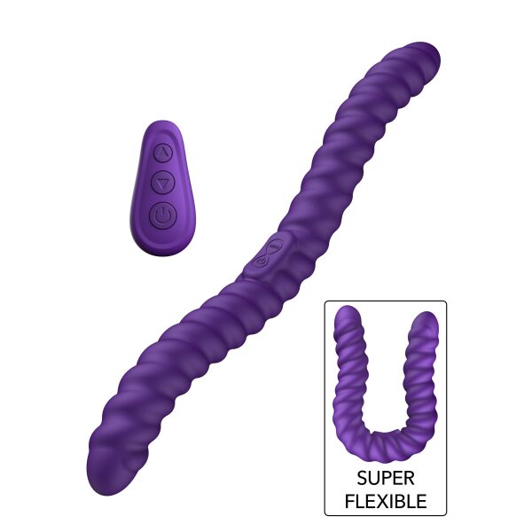 She.E.O Dual-Sided Flexible Silicone Rechargeable Wireless Vibrator - Purple