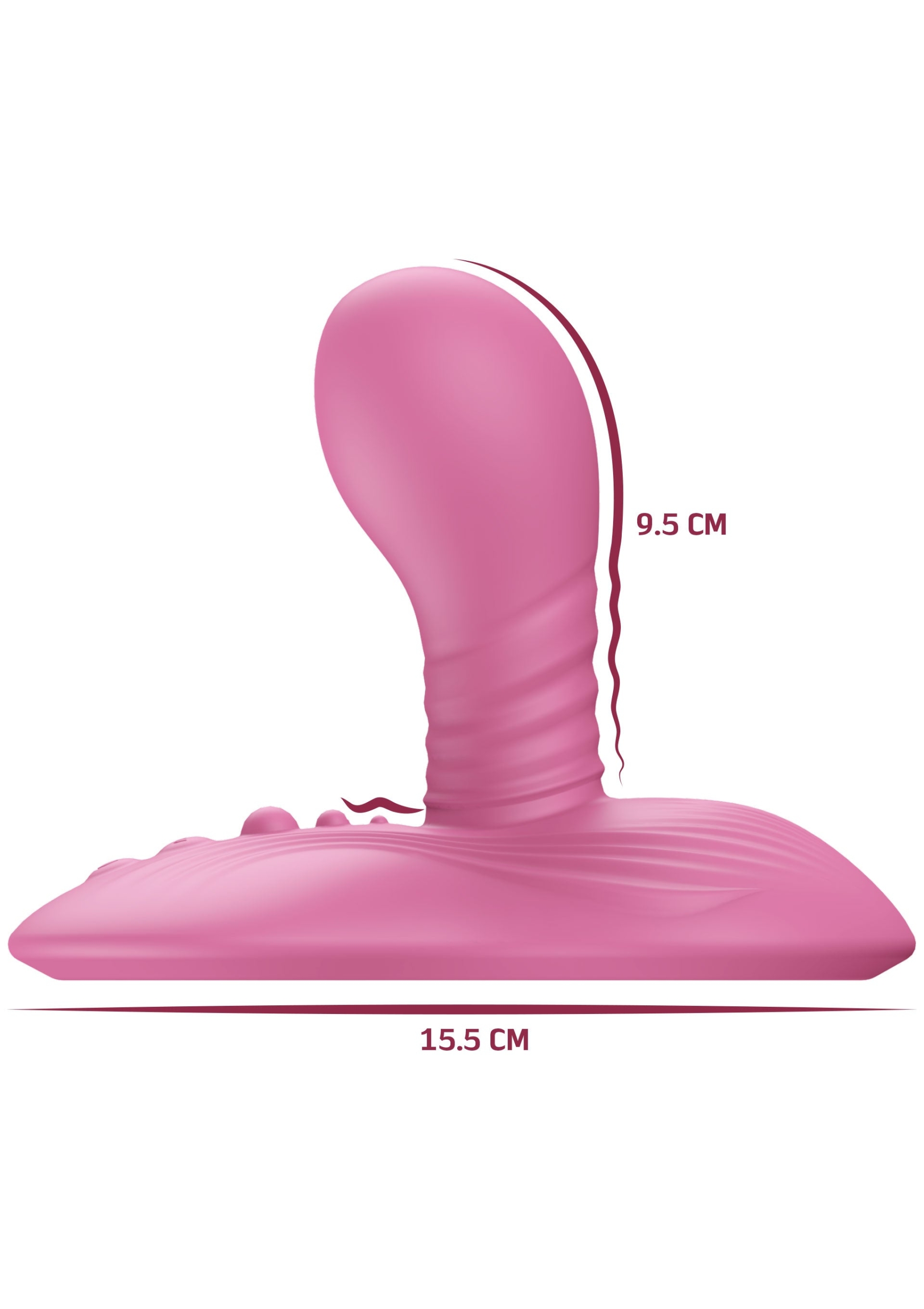 She.E.O Rotating Vibrating Grinder Rechargeable Silicone Wireless Vibrator - Pink - Image 3