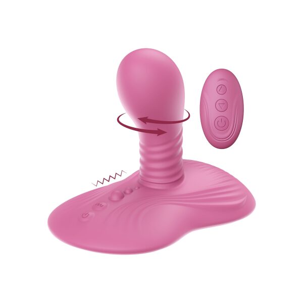 She.E.O Rotating Vibrating Grinder Rechargeable Silicone Wireless Vibrator - Pink