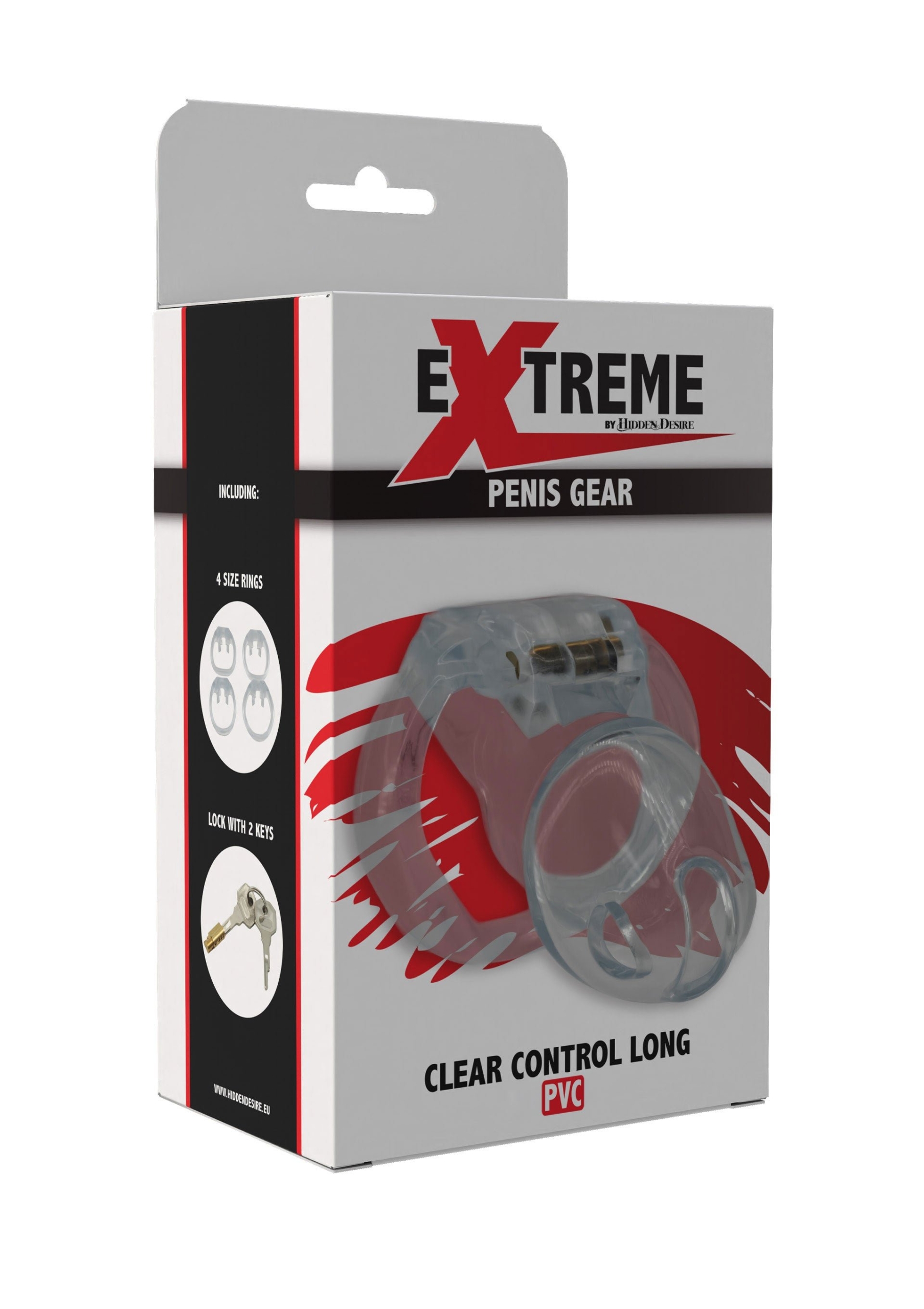Clear Control Cock Cage Long