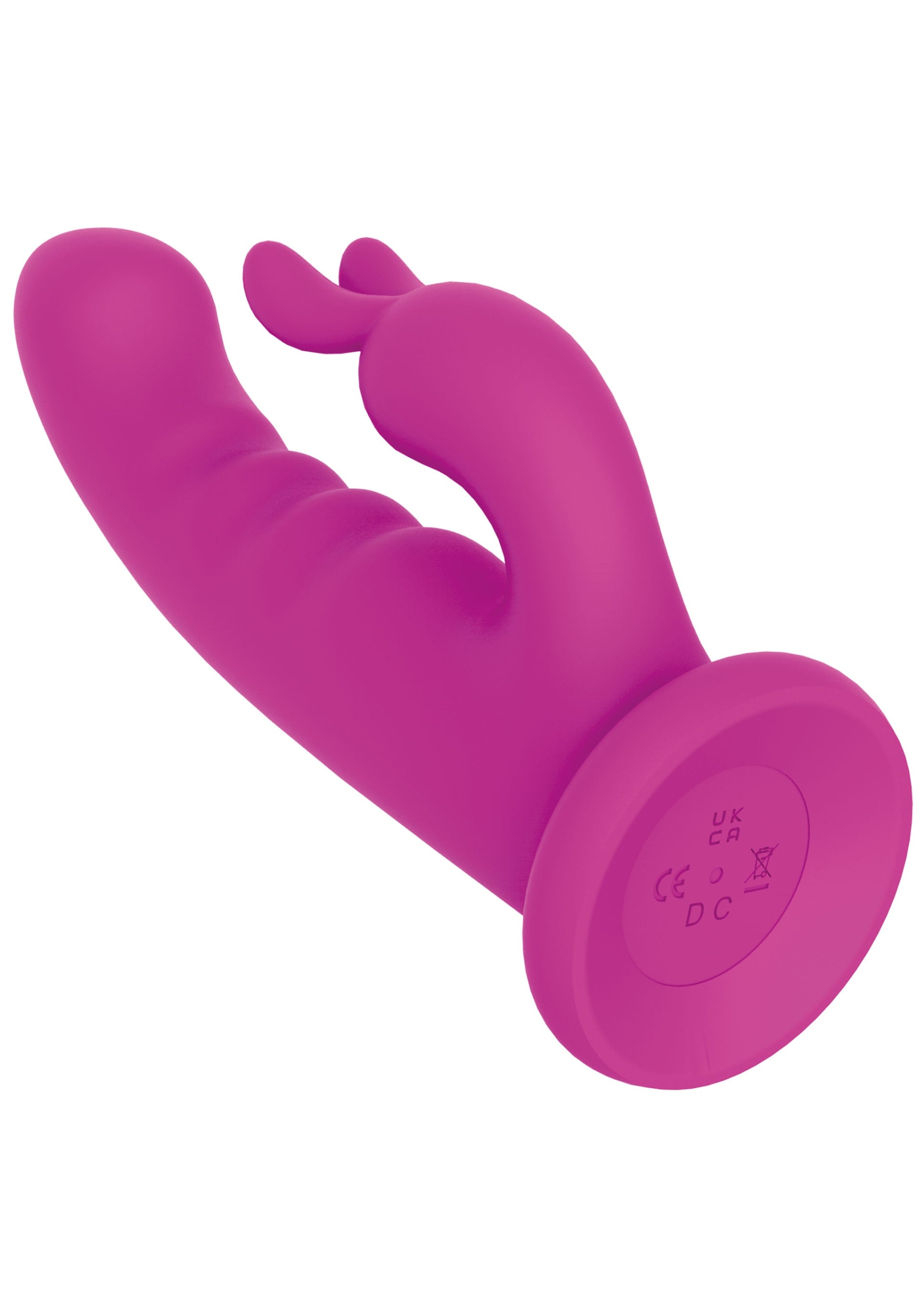 Delight Rotating Rabbit Silicone Rechargeable Suction Cup Vibrator - Pink - Image 7
