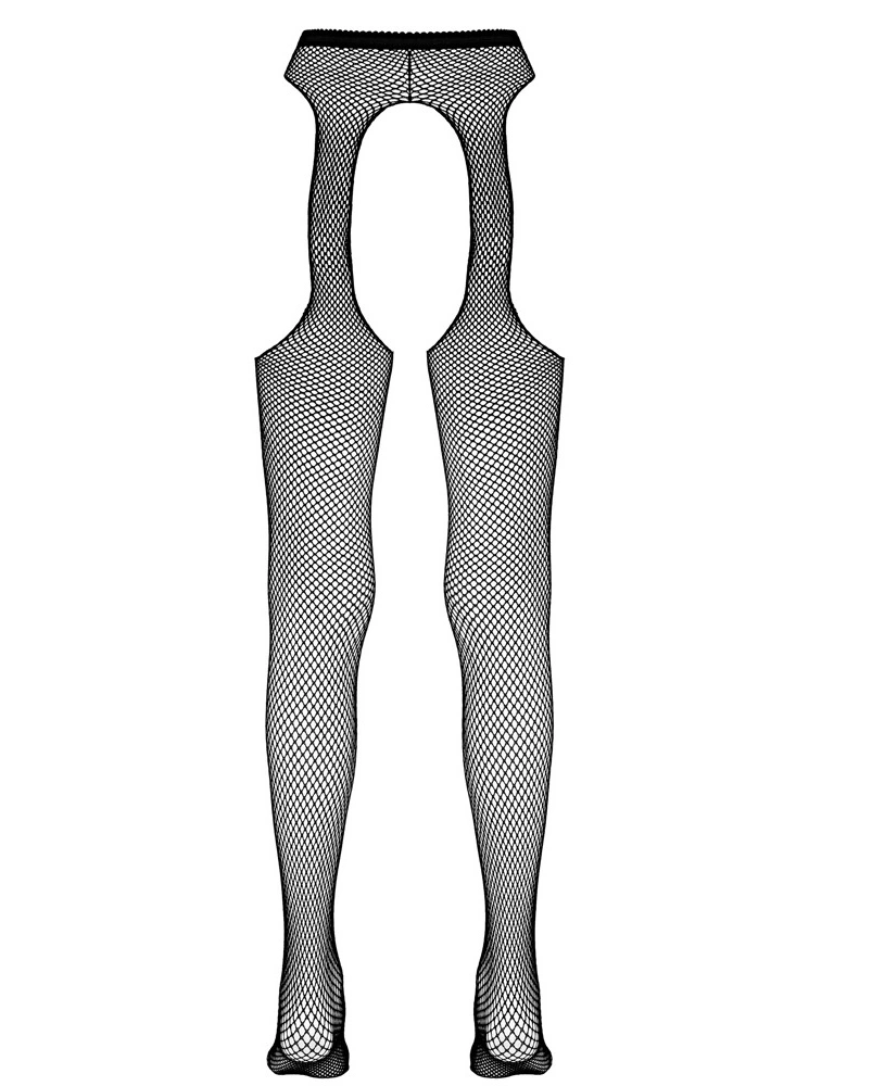 Fishnet Crotchless Pantyhose, Black - Image 5