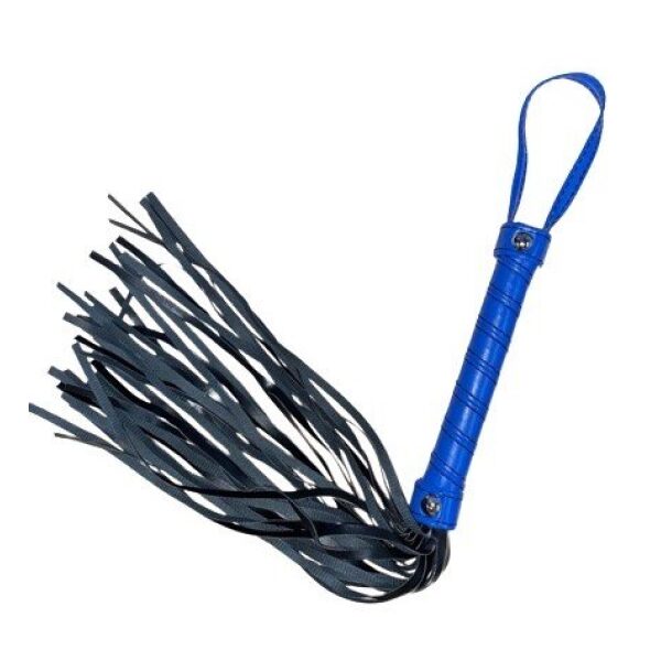 Fetish Game Whip - Black/Blue - 41 cm