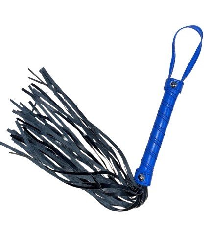 Fetish Game Whip - Black/Blue - 41 cm