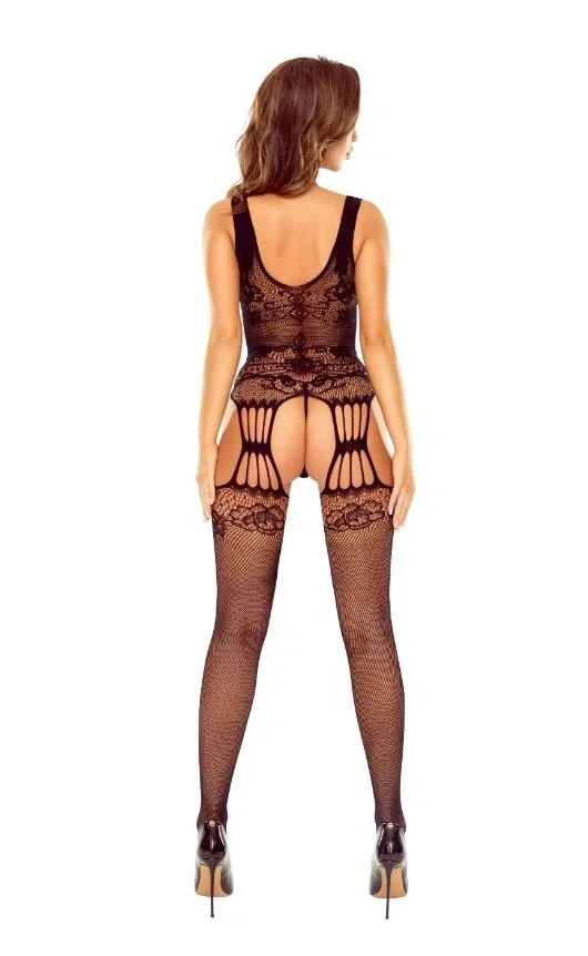 Bodystocking Crotchless Sexy Fit, Black, S-L - Image 2