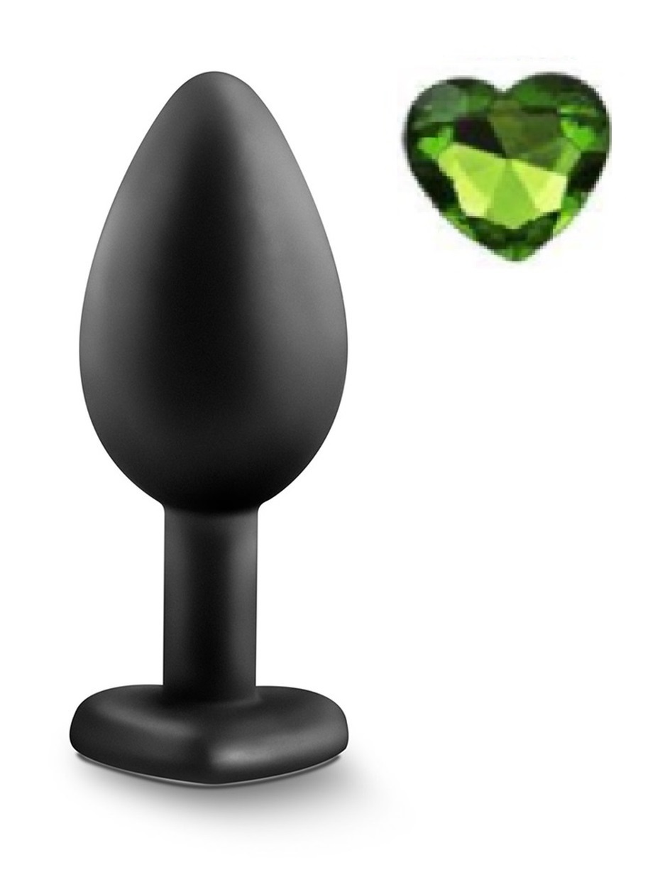 Anal Silicone Small Plug Brighty with Heart Shape Color Diamond Base / Assorted Colors - Image 14