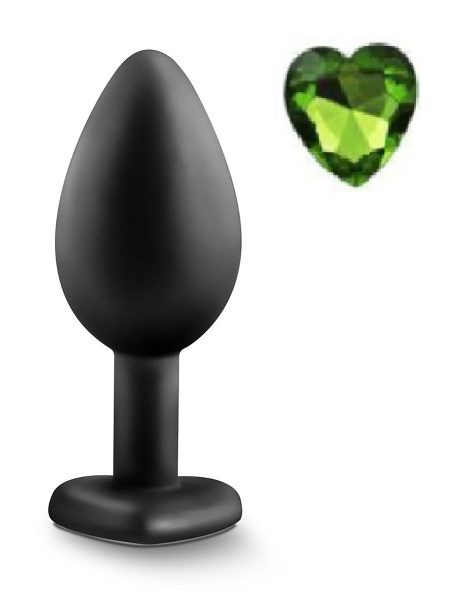 Anal Plug Brighty Medium Silicone with Heart Shape Color Diamond Base / Assorted Colors - Image 9