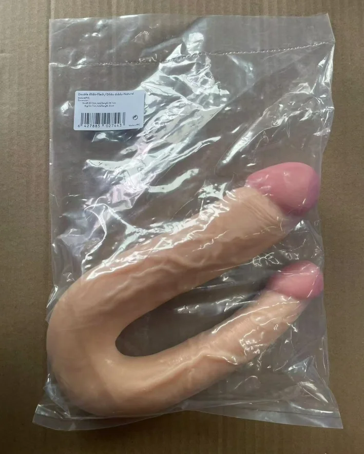 Dario Realistic Double Dildo, PVC, Flesh, Eco-Friendly Pack - 22 cm - Image 6