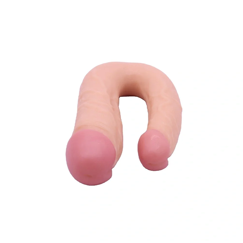 Dario Realistic Double Dildo, PVC, Flesh, Eco-Friendly Pack - 22 cm - Image 2