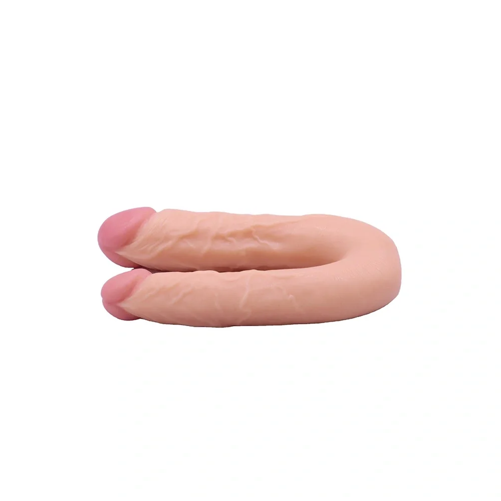 Dario Realistic Double Dildo, PVC, Flesh, Eco-Friendly Pack - 22 cm - Image 5