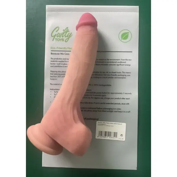 Carter Realistic Dildo with Suction Cup, Liquid Silicone, Natural, Eco-Friendly Pack - 20.9 cm