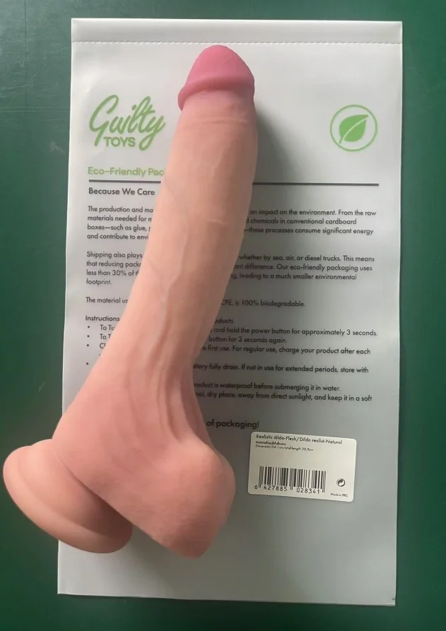 Carter Realistic Dildo with Suction Cup, Liquid Silicone, Natural, Eco-Friendly Pack - 20.9 cm