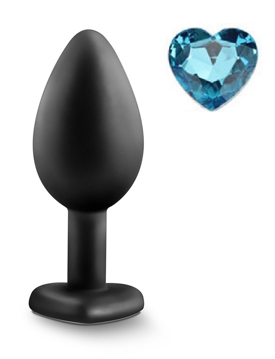 Anal Silicone Small Plug Brighty with Heart Shape Color Diamond Base / Assorted Colors - Image 13